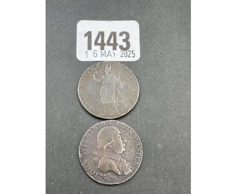 Leeds half penny token 1791 &amp; 1792 John Wilkinson Iron Mason half penny token