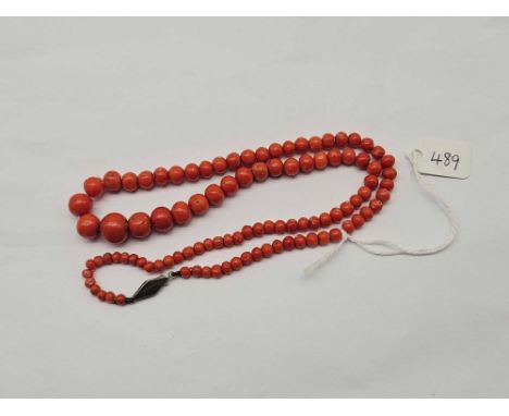 A string of coral beads 19 inch