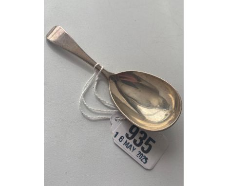 Victorian plain O E pattern caddy spoon . London 1887 By R S