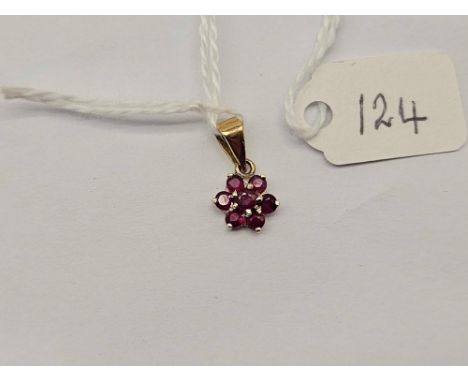 A daisy pendant with ruby 9ct
