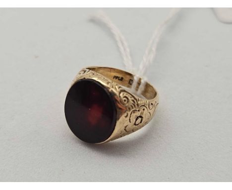 A fancy signet ring 9ct size J 6 gms