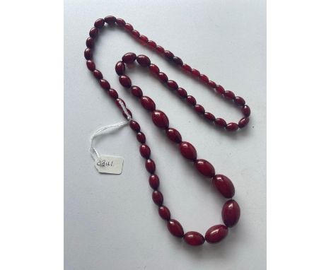 A set of red cherry amber beads 29 inch 49.8 gms