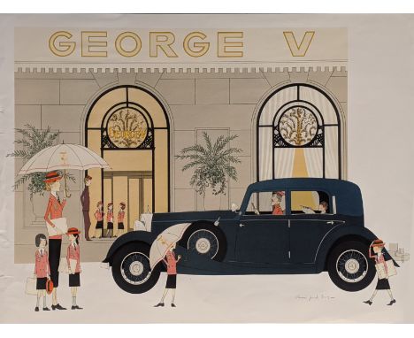 Denis Paul Noyer (French, b.1940), George V, lithograph, signed in pencil, full sheet size H.50cm W.70cm