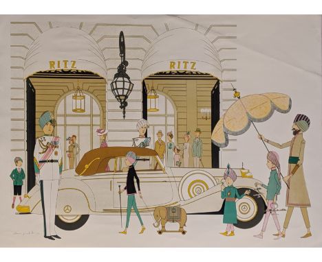 Denis Paul Noyer (French, b.1940), Ritz, lithograph, signed in pencil, H.50cm W.70cm