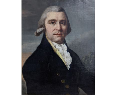 18th century Continental School, portrait of a gentleman, oil on canvas, later gilt frame, H.59.5cm W.46cm