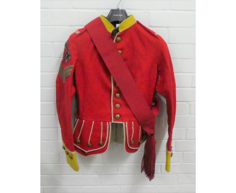 19th century Argyle &amp; Sutherland Highlanders jacket with Sergeant's Stripes and a red sash 