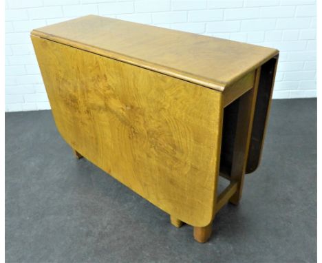 Light walnut drop-leaf table, 76 x 104cm
