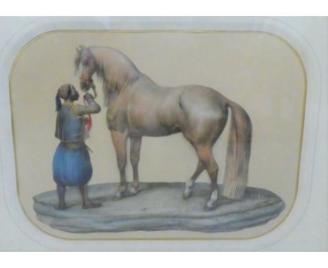 Coloured orientalist three dimensional print, in a glazed giltwood frame, 40 x 30cm 