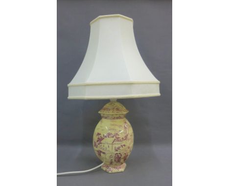 Coalport table lamp base and shade