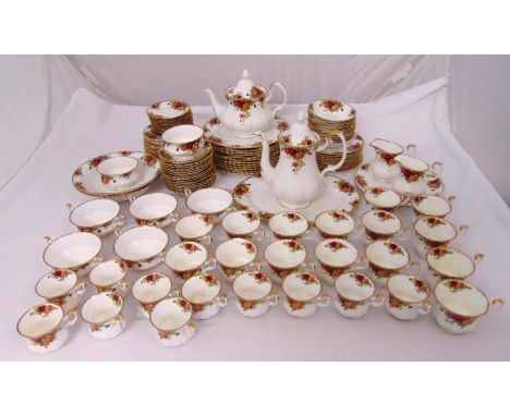 Royal Albert Old Country Roses dinner, tea and coffee service to include plates, bowls, cups saucers, teapot, coffee pot, ser