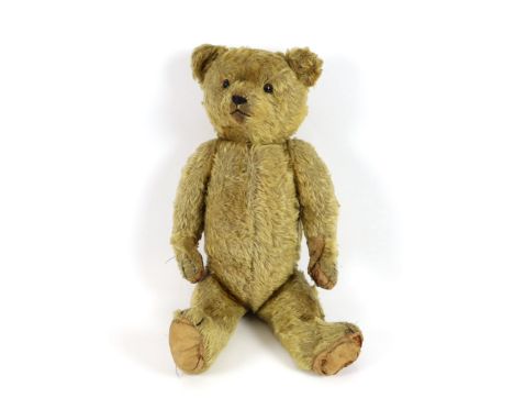 An early German bear, c.1912, black button eyes, 45cm, old repair to paws, good mohair