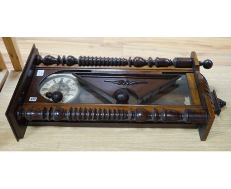 A Vienna walnut wall clock, height 95cm