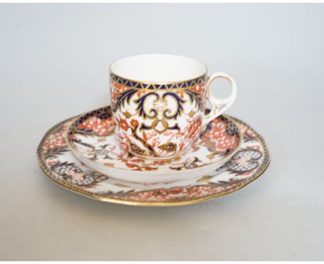 A Royal Crown Derby Imari part tea set, pattern 383, comprising cups, saucers, tea plates, milk jug, etc.