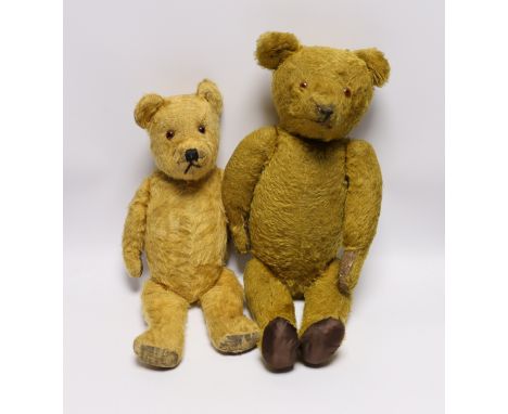 A 1930's German bear with 'set in' ears and a 1950's English Chiltern bear (2)
