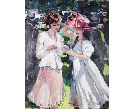 SHEREE VALENTINE-DAINES (1959)  ARTIST SIGNED LIMITED EDITION COLOUR PRINT ‘Royal Ascot Ladies Day II’ (35/195) with certific