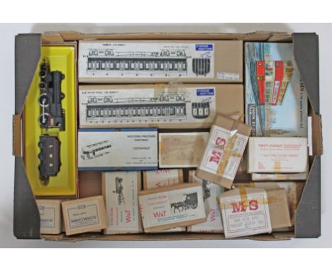 A box of 18 model railways mainly model kits including Mike's Models, W&T, Mallard Models, MS etc.