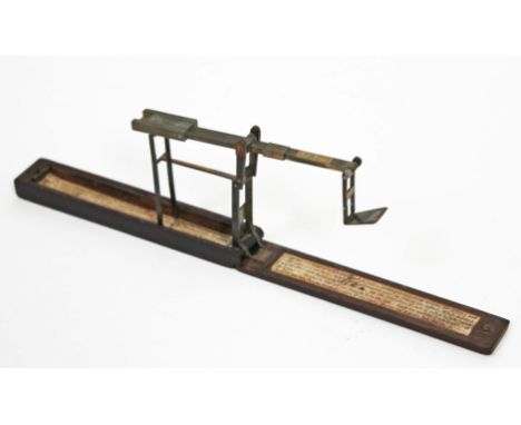 19th Century sovereign or guinea scales labelled 'A. Wilkinson Ormskirk...'.