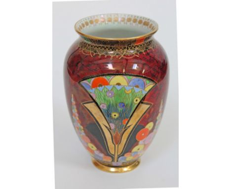 A Carltonware Art Deco vase, height 17.5cm. Condition - very good, appears free from any crazing, chips and cracks, minor wea