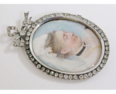 A miniature portrait length 8.8cm.