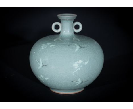 Chinese Art A porcelain globular vase in the Coryo styleKorea, 19th century . . Cm 13,00.