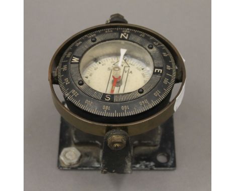 A Silva gimbal mounted Marine compass. 12 cm wide.