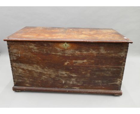 A large 19th century mahogany trunk. 126 cm wide.