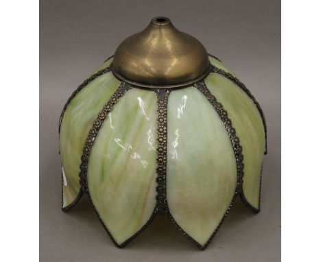 A shag glass light shade. 23 cm high.