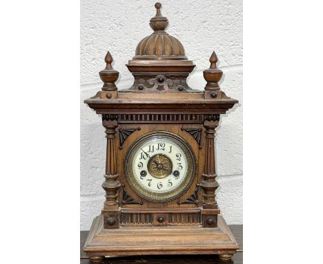 W E Watts Nottingham, oak cased ‘Greenwich clock’ mantel clock