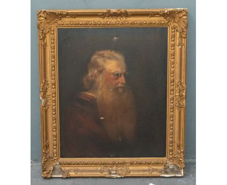 19th century continental school, portrait of an old man, oil on canvas, in gilt frame a/f 92cm x 78cm&nbsp;