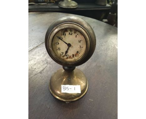 A German HAC make hallmarked silver and wood bedside clock&nbsp;