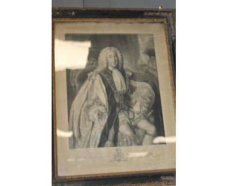 A FRAMED PORTRAIT OF THE SHEPHERDESS OF THE ALPS TOGETHER WITH A FRAMED ENGRAVING OF A PORTRAIT OF THOMAS HOLLIES DUKE OF NEW