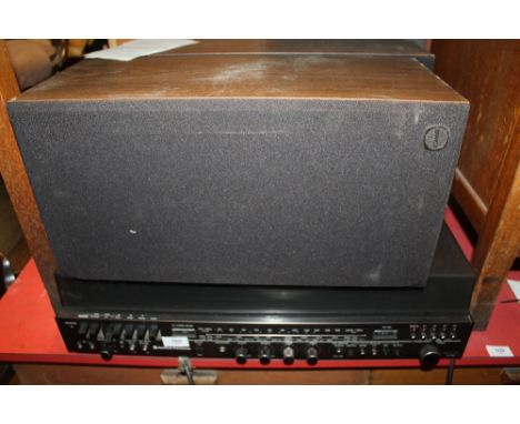 A PANASONIC RECORD PLAYER AND SPEAKERS 