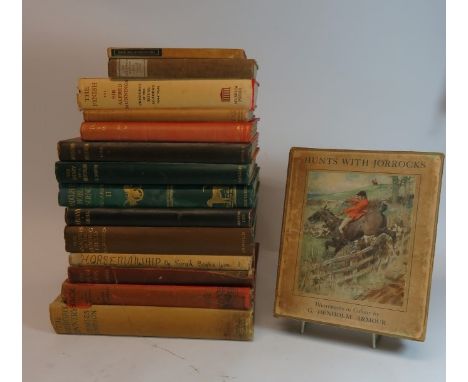 [Hunting Interest] - a quantity of books to include; DENHOLM-ARMOUR (Illustrator) - Hunts with Jorrocks pub. Hodder & Stought