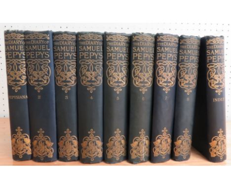 The Diary of Samuel Pepys M.A. F.R.S, George Bell, 1893, nine vols, uniformly bound