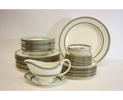 A Wedgwood Colonnade part dinner service.  Pattern number R4340.  Comprising of thirteen dinner plates, eleven dessert plates