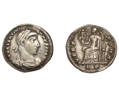 Roman Imperial Coinage, Valentinian I (364-375), Siliqua, Rome, 364-7, d n valentini-anvs avg, pearl-diademed, draped and cui