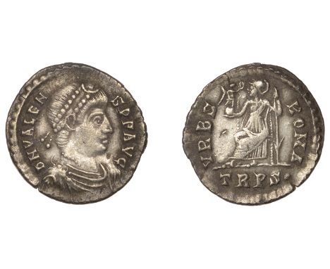 Roman Imperial Coinage, Valens (364-378), Siliqua, Trier, 364-7, d n valen-s avg, pearl-diademed, draped and cuirassed bust r