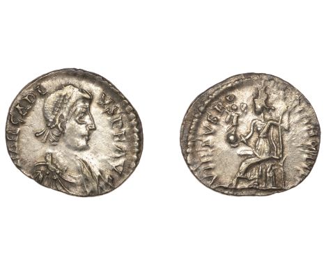 Roman Imperial Coinage, Arcadius (383-408), Siliqua, Trier, 392-5, d n arcadi-vs p f avg, pearl-diademed, draped and cuirasse