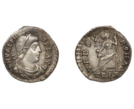 Roman Imperial Coinage, Valens (364-378), Siliqua, Trier, 364-7, d n valen-s avg, pearl-diademed, draped and cuirassed bust r