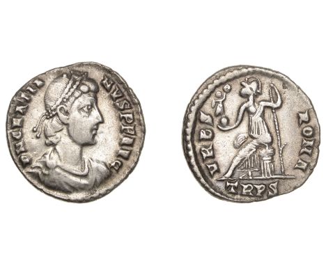 Roman Imperial Coinage, Gratian (367-383), Siliqua, Trier, 375-8, d n gratia-nvs avg, pearl-diademed, draped and cuirassed bu