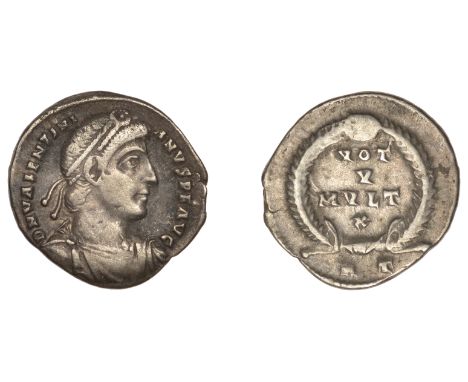 Roman Imperial Coinage, Valentinian I (364-375), Siliqua, Rome, 364-7, d n valentini-anvs avg, pearl-diademed, draped and cui