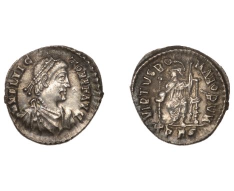 Roman Imperial Coinage, Flavius Victor (387-388), Siliqua, Trier, dn fl vic-tor p f avg, pearl-diademed, draped and cuirassed