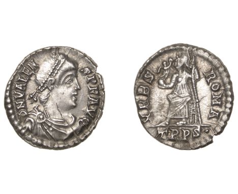 Roman Imperial Coinage, Valens (364-378), Siliqua, Trier, 364-7, d n valen-s avg, pearl-diademed, draped and cuirassed bust r