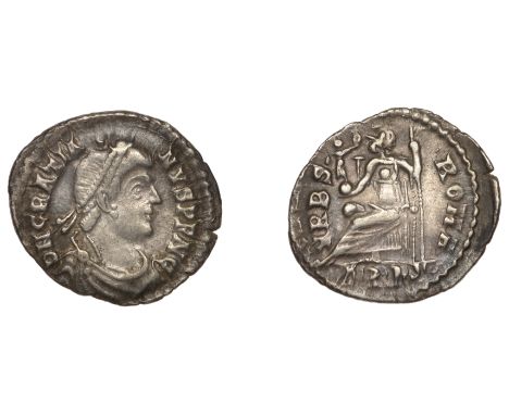 Roman Imperial Coinage, Gratian (367-383), Siliqua, Trier, 364-7, d n gratia-nvs avg, pearl-diademed, draped and cuirassed bu