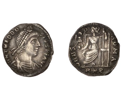 Roman Imperial Coinage, Theodosius I (379-395), Siliqua, Rome, 378-83, d n theodo-sivs p f avg, pearl-diademed, draped and cu