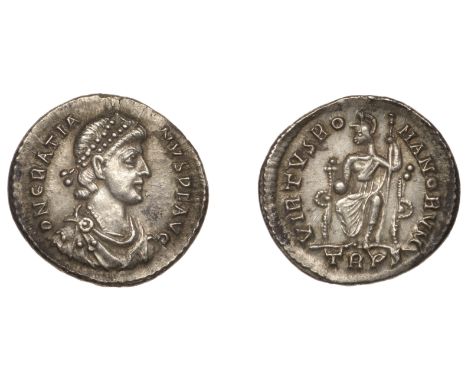 Roman Imperial Coinage, Gratian (367-383), Siliqua, Trier, 378-83, d n gratia-nvs p f avg, pearl-diademed, draped and cuirass