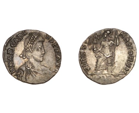 Roman Imperial Coinage, Arcadius (383-408), Siliqua, Trier, 392-5, d n arcadi-vs p f avg, pearl-diademed, draped and cuirasse