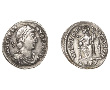 Roman Imperial Coinage, Magnus Maximus (383-388), Siliqua, Trier, dn mag max-imvs p f avg, pearl-diademed, draped and cuirass