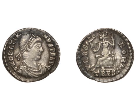 Roman Imperial Coinage, Gratian (367-383), Siliqua, Trier, 364-7, d n gratia-nvs avg, pearl-diademed, draped and cuirassed bu