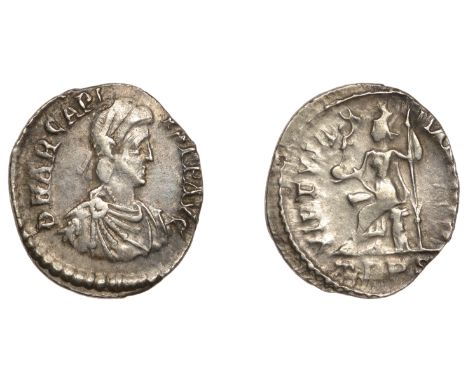 Roman Imperial Coinage, Arcadius (383-408), Siliqua, Trier, 392-5, d n arcapi-vs p f avg, pearl-diademed, draped and cuirasse